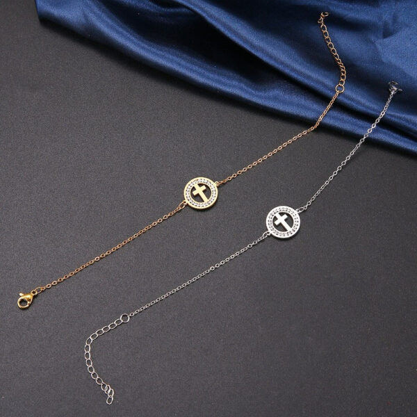 Round Cross Christian Bracelet - Image 4